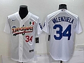 Los Angeles Dodgers #34 Fernando Valenzuela Rainbow Number White Mexico Cool Base Nike Jersey,baseball caps,new era cap wholesale,wholesale hats